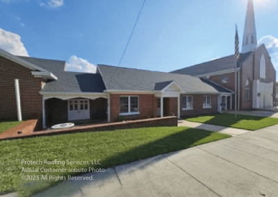 roofing jobsite commercial roof for church