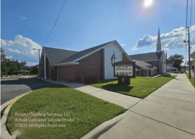 roofing jobsite commercial roof for church