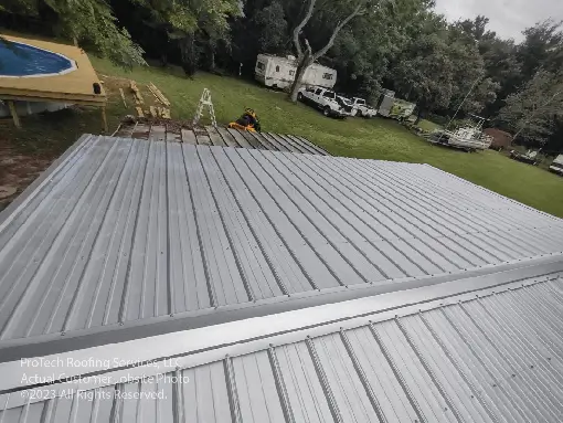 Replace Garage metal roof AFTER photo Replace Garage metal roof AFTER photo